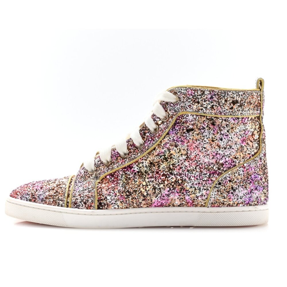 $1250 Christian Louboutin multi bip bip glitter disco sneakers size 9 / eu 39
